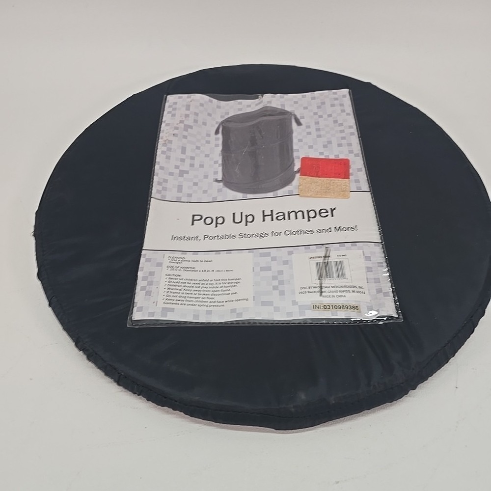 Pop-Up Laundry Hamper – Zipper Lid, 2-Load Capacity